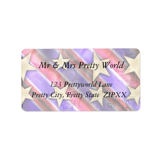 Sterne und Fahnen Adressaufkleber (Vorne)