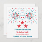 Sterne und Feuerwerke laden ein Einladung (Vorne/Hinten)