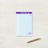 Sterne und fliegende Sauerker Personalisierte Ding Post-it Klebezettel (Auf Schreibtisch)