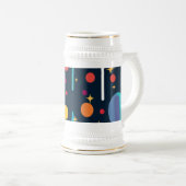 Sterne und Formen auf schwarzem Hintergrund Bierglas (VorderseiteRechts)