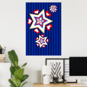 Sterne und Herzen Poster (Heimbüro)