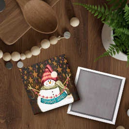 Sterne und Hugs Snowman Weihnachtsinspirivity Magnet