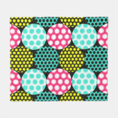 Sterne und Kreise, bunte Pop. Fleecedecke (Vorderseite (Horizontal))