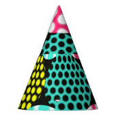 Sterne und Kreise, bunte Pop. Partyhütchen (Links)