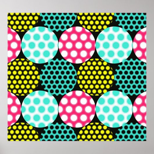 Sterne und Kreise, bunte Pop. Poster (Vorne)