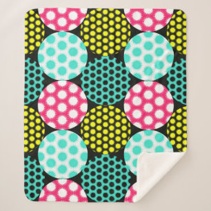 Sterne und Kreise, bunte Pop. Sherpadecke