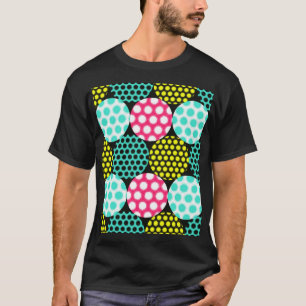 Sterne und Kreise, bunte Pop. T-Shirt