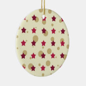 Sterne und Kreise Gold und Cranberry Keramik Ornament (Rechts)