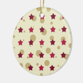 Sterne und Kreise Gold und Cranberry Keramik Ornament (Links)