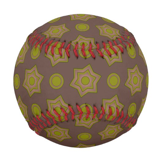 Sterne und Kreise in braun und grün Baseball (Vorderseite)