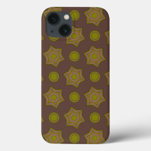Sterne und Kreise in braun und grün Case-Mate iPhone Hülle