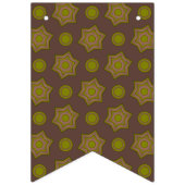 Sterne und Kreise in braun und grün Wimpelkette (Dritte Fahne)