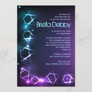 STERNE und LICHTER Bar-Schläger Mitzvah Einladung