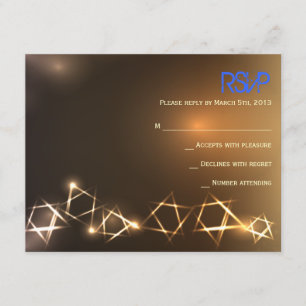 STERNE und LICHTER Bar-Schläger Mitzvah RSVP Karte