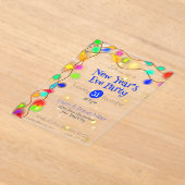 Sterne und Lichtgarland Neujahr 2026 Acryleinladungen (Ablage )