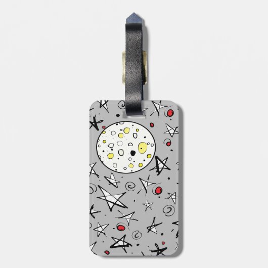 Sterne und Mond Gepäckanhänger (Rückseite vertikal)