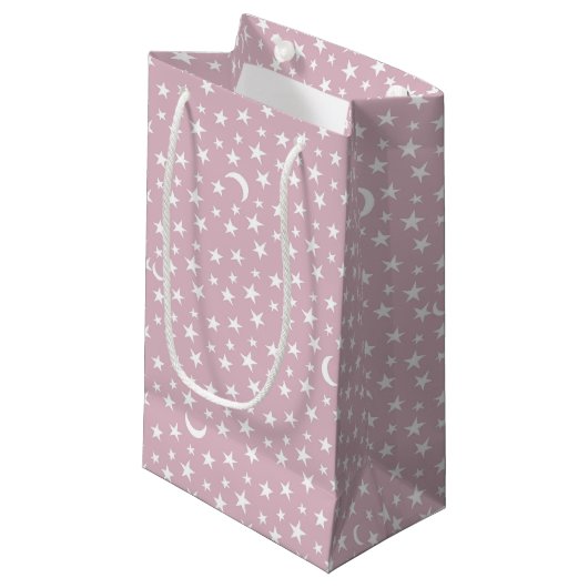 Sterne und Mond Kleine Geschenktüte (Vorderseite Schrägansicht)