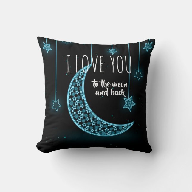 Sterne und Mond mit Zitat Kissen (Vorderseite)