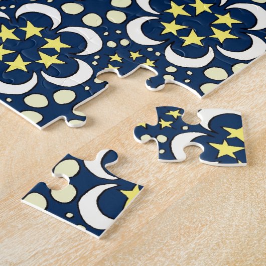 Sterne und Mond Tessellation Puzzle (Seite)