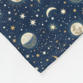 Sterne- und Mondmuster Fleecedecke (Ecke)