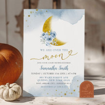 Sterne und Moon Dusty Blue Baby Dusche