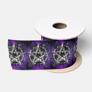Sterne und Pentagramm Satinband