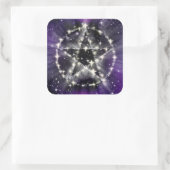 Sterne und Pentagrammaufkleber Quadratischer Aufkleber (Tasche)