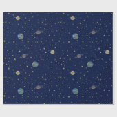Sterne und Planeten des Himmelsraums Geschenkpapier (Flach)