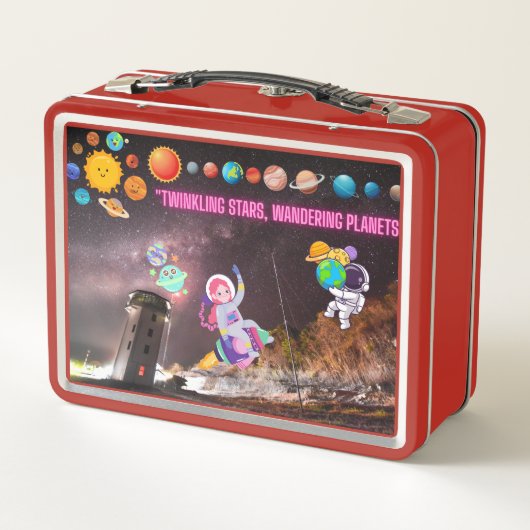 "Sterne und Planeten in der Joyful Orbit Lunch Box (Rückseite)