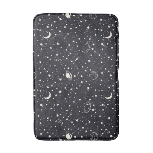 Sterne und Planeten Muster Badematte (Vorderseite Vertikal)