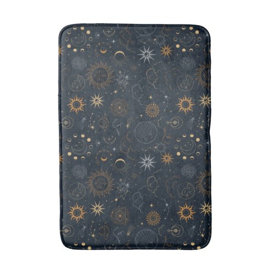 Sterne und Planeten Muster Badematte (Vorderseite Vertikal)
