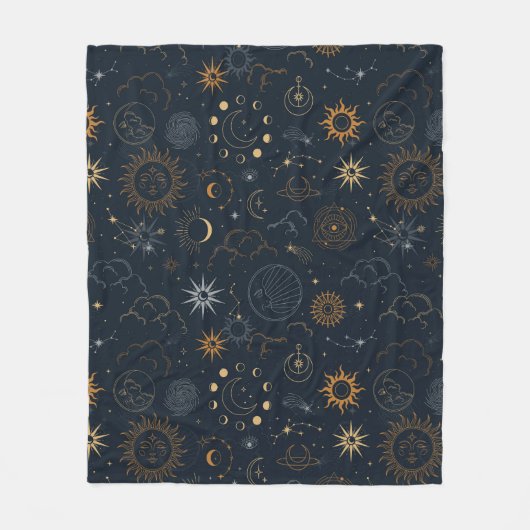 Sterne und Planeten Muster Fleecedecke (Vorderseite)