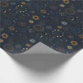 Sterne und Planeten Muster Geschenkpapier (Ecke)