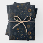 Sterne und Planeten Muster Geschenkpapier Set (Beispiel)