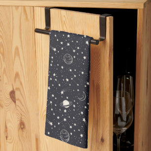 Sterne und Planeten Muster Geschirrtuch
