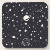 Sterne und Planeten Muster Getränkeuntersetzer (Vorderseite)