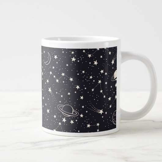 Sterne und Planeten Muster Jumbo-Tasse (Rechts)