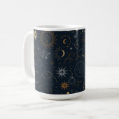 Sterne und Planeten Muster Kaffeetasse (Vorderseite Links)