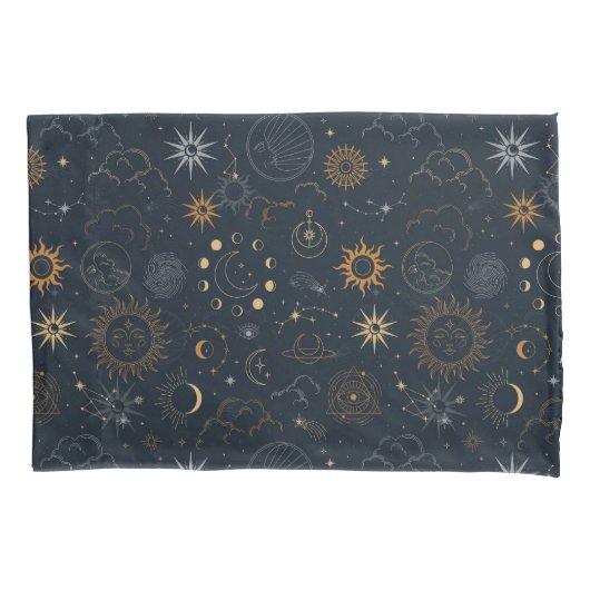 Sterne und Planeten Muster Kissenbezug (Vorderseite-Links)