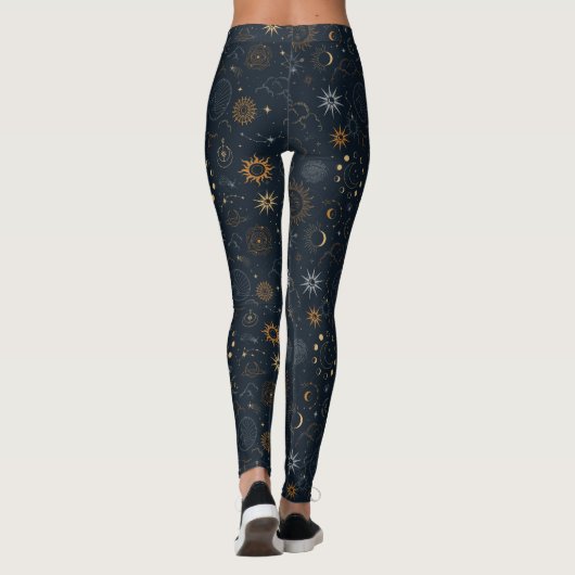 Sterne und Planeten Muster Leggings (Rückseite)