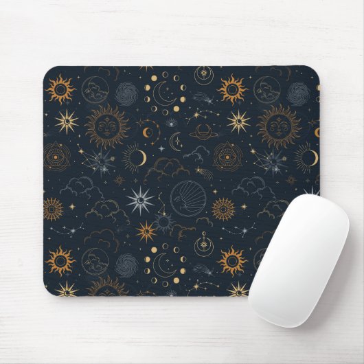 Sterne und Planeten Muster Mousepad (Mit Mouse)