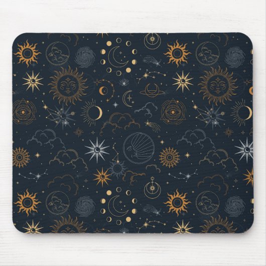 Sterne und Planeten Muster Mousepad (Vorne)
