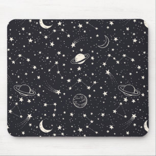 Sterne und Planeten Muster Mousepad