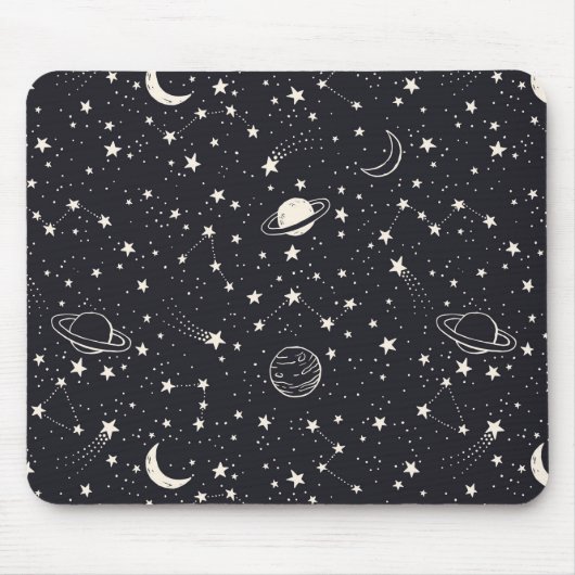 Sterne und Planeten Muster Mousepad (Vorne)