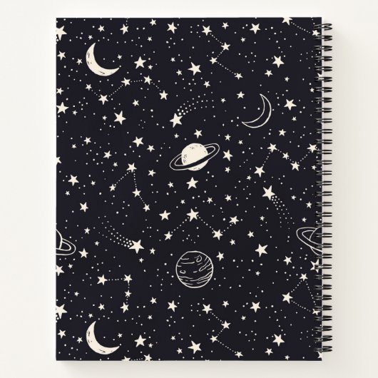 Sterne und Planeten Muster Notizblock (Rückseite)