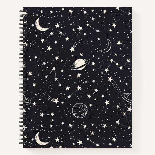 Sterne und Planeten Muster Notizblock (Vorderseite)