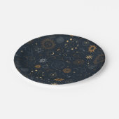 Sterne und Planeten Muster Pappteller (Schrägansicht)