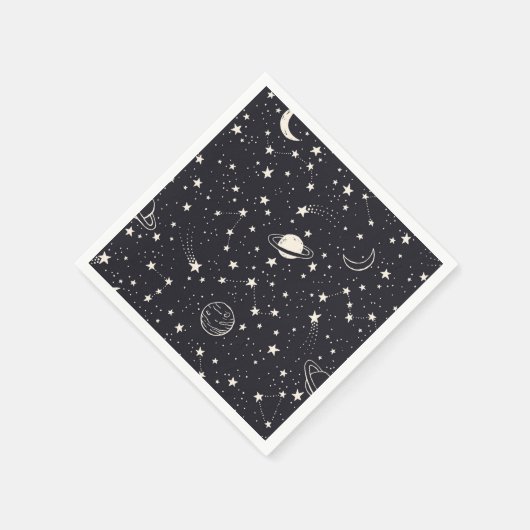 Sterne und Planeten Muster Serviette (Ecke)