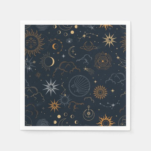 Sterne und Planeten Muster Serviette (Vorderseite)