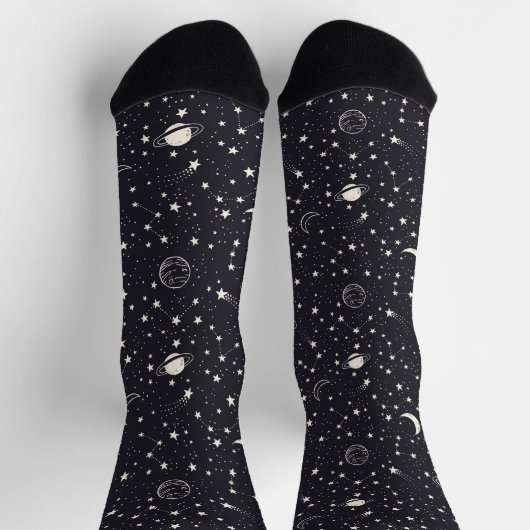 Sterne und Planeten Muster Socken (Oben)